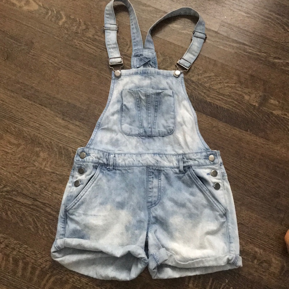 Forever 21 White-Washed Overalls